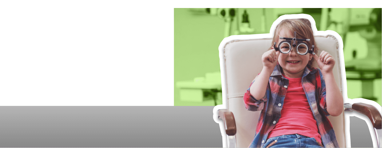 kid having eye test